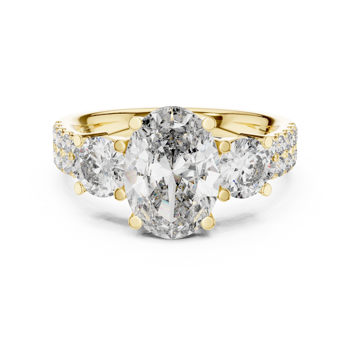 Oval Trilogy Lab Grown Diamond Wedding Ring