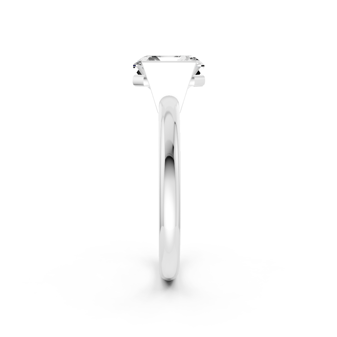 Asscher Cut Half Bezel Set Ring