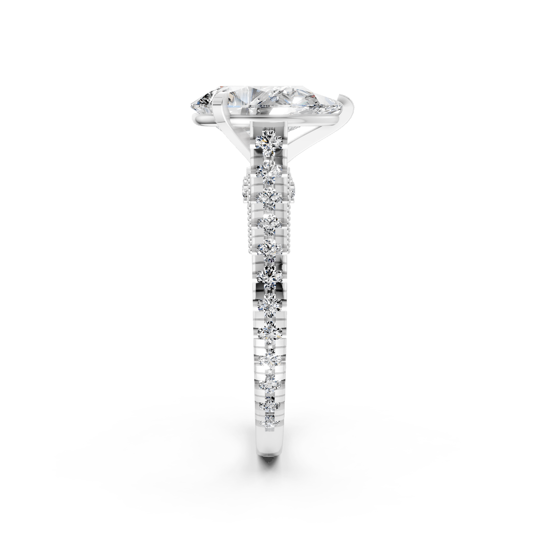 Pear Diamond Graduation Set Engagement Ring