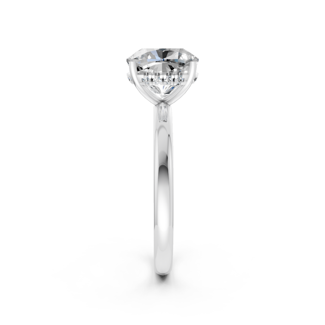 Cushion Diamond Hidden Halo Ring