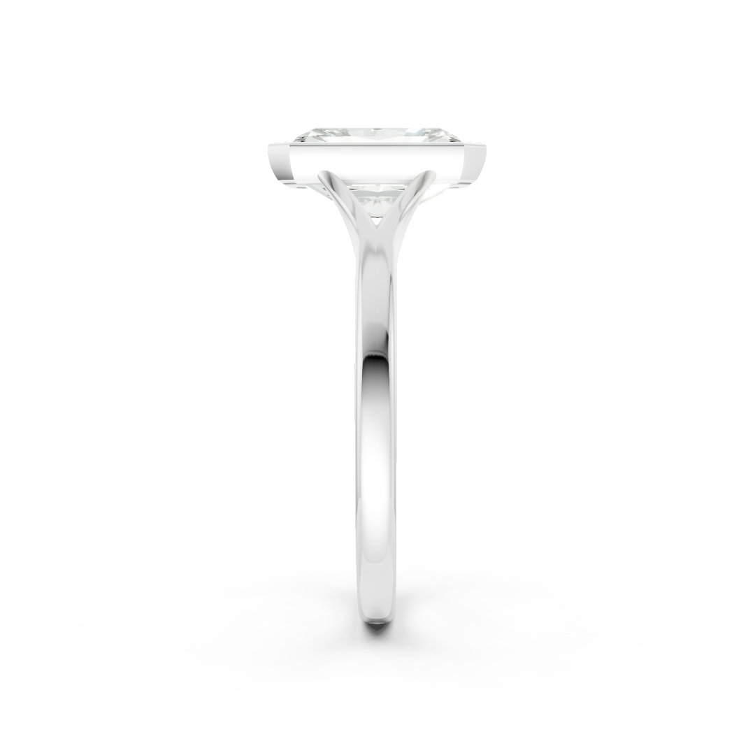 Radiant Bezel Cathedral Shank Ring