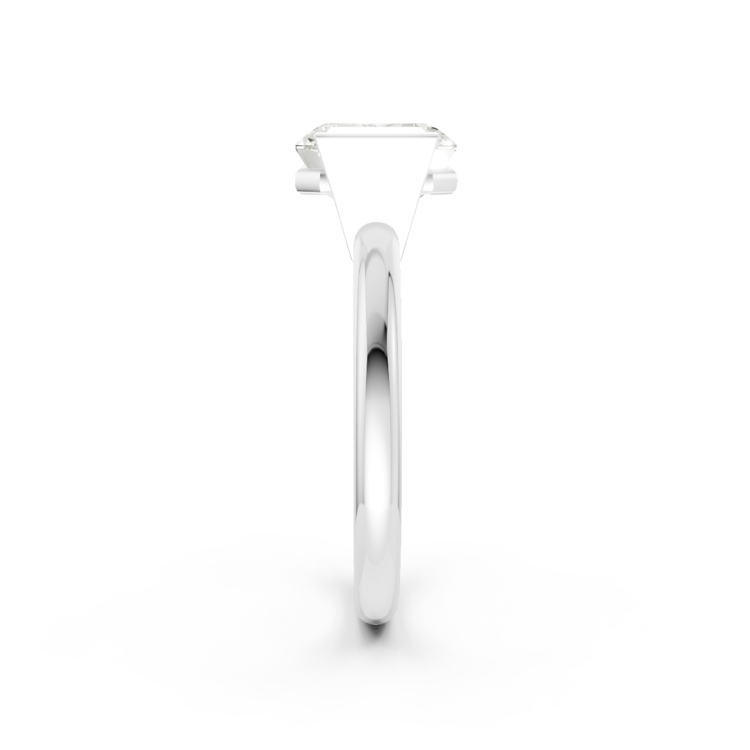 Emerald Cut Half Bezel Set Ring