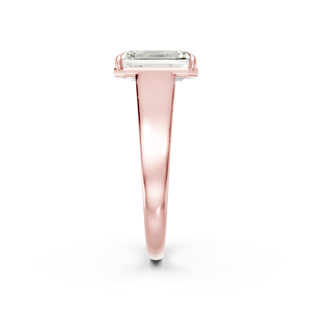 Emerald Diamond Tapered Band Ring