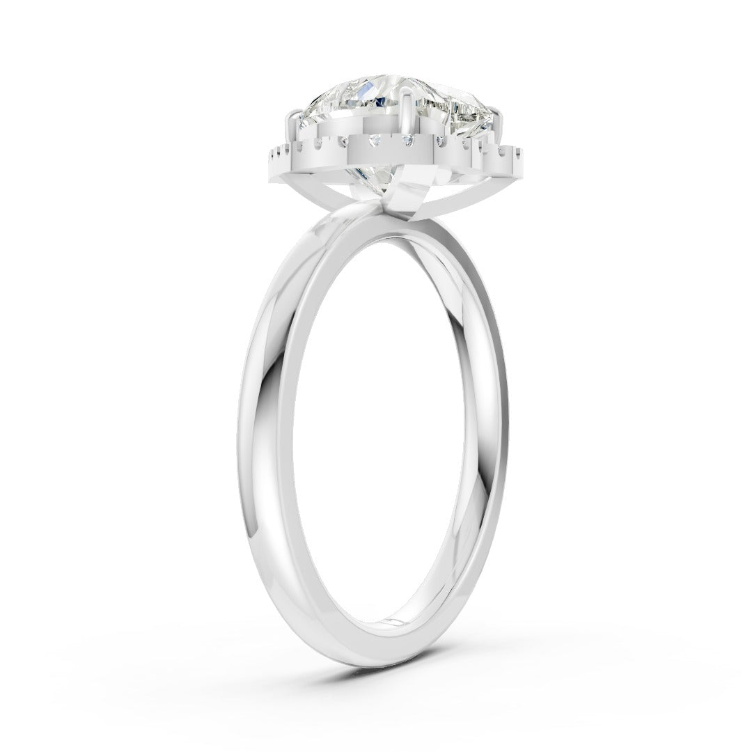 Heart Cut Lab Created Diamond Halo Anniversary Ring