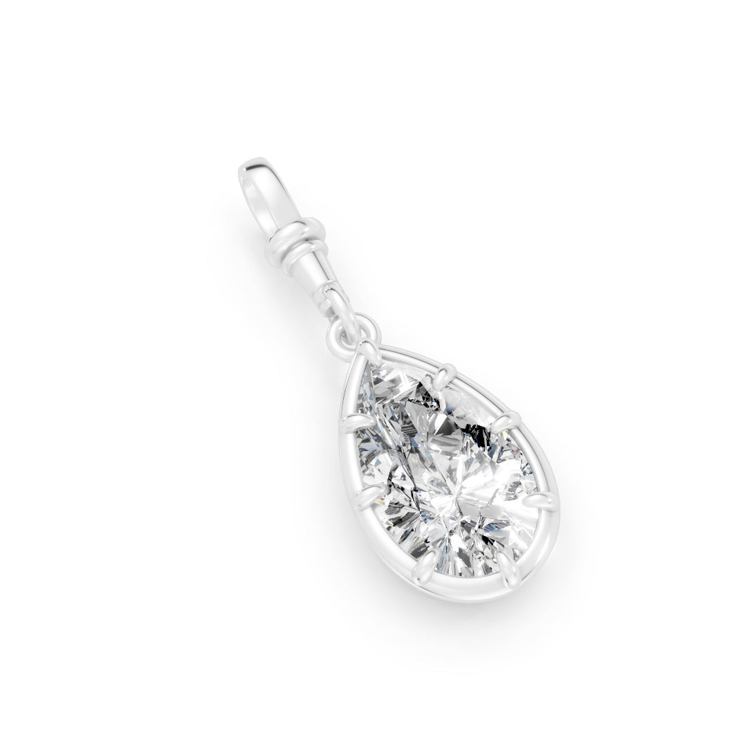 Pear Shaped Classic Solitaire Bezel & Prong Set Pendant