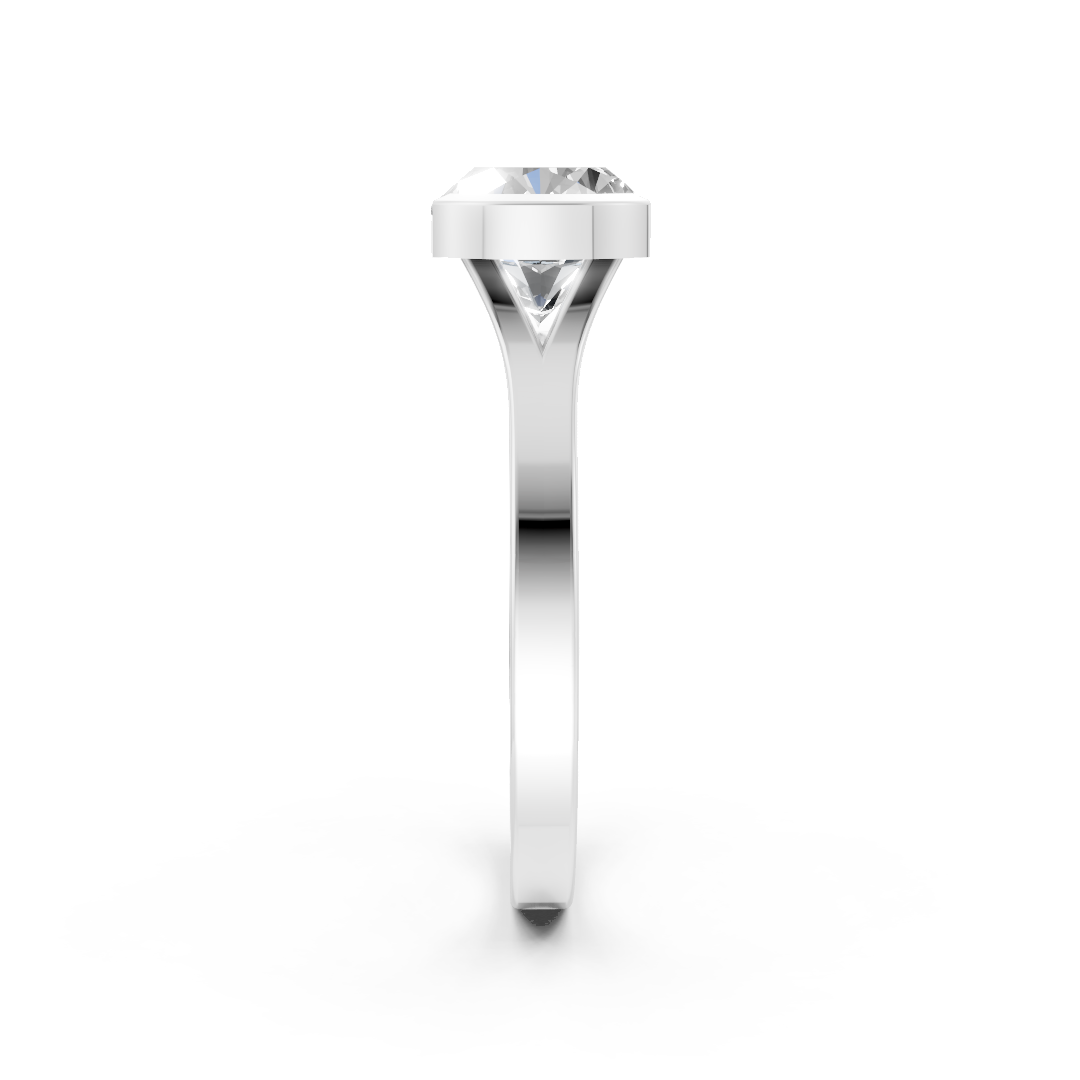 Oval Cathedral Half Bezel Solitaire Ring