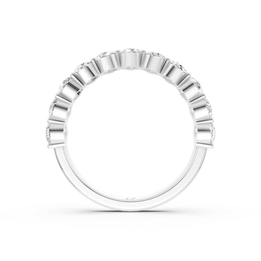 Shared Prong Pear Cut Half Eternity Band