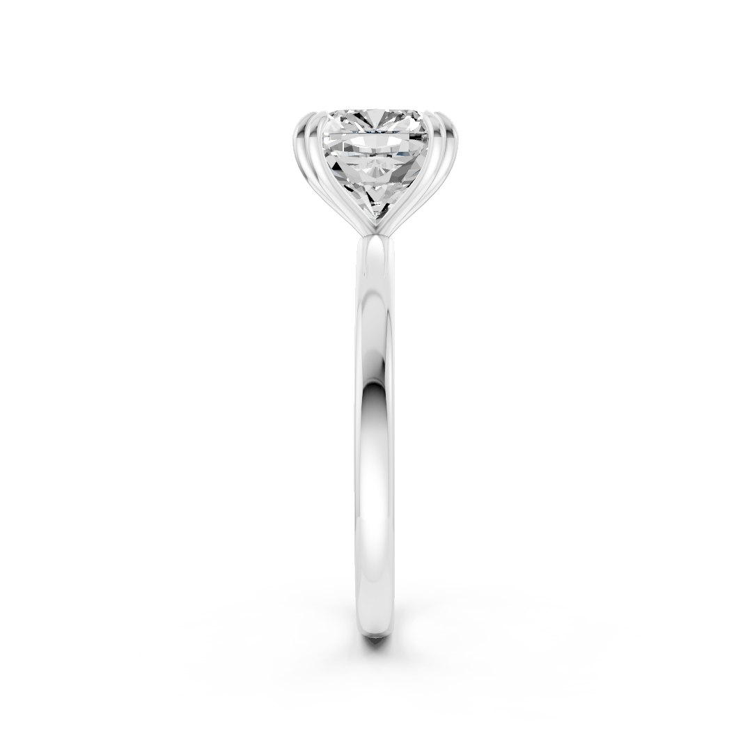 Double Prong Cushion Solitaire Ring