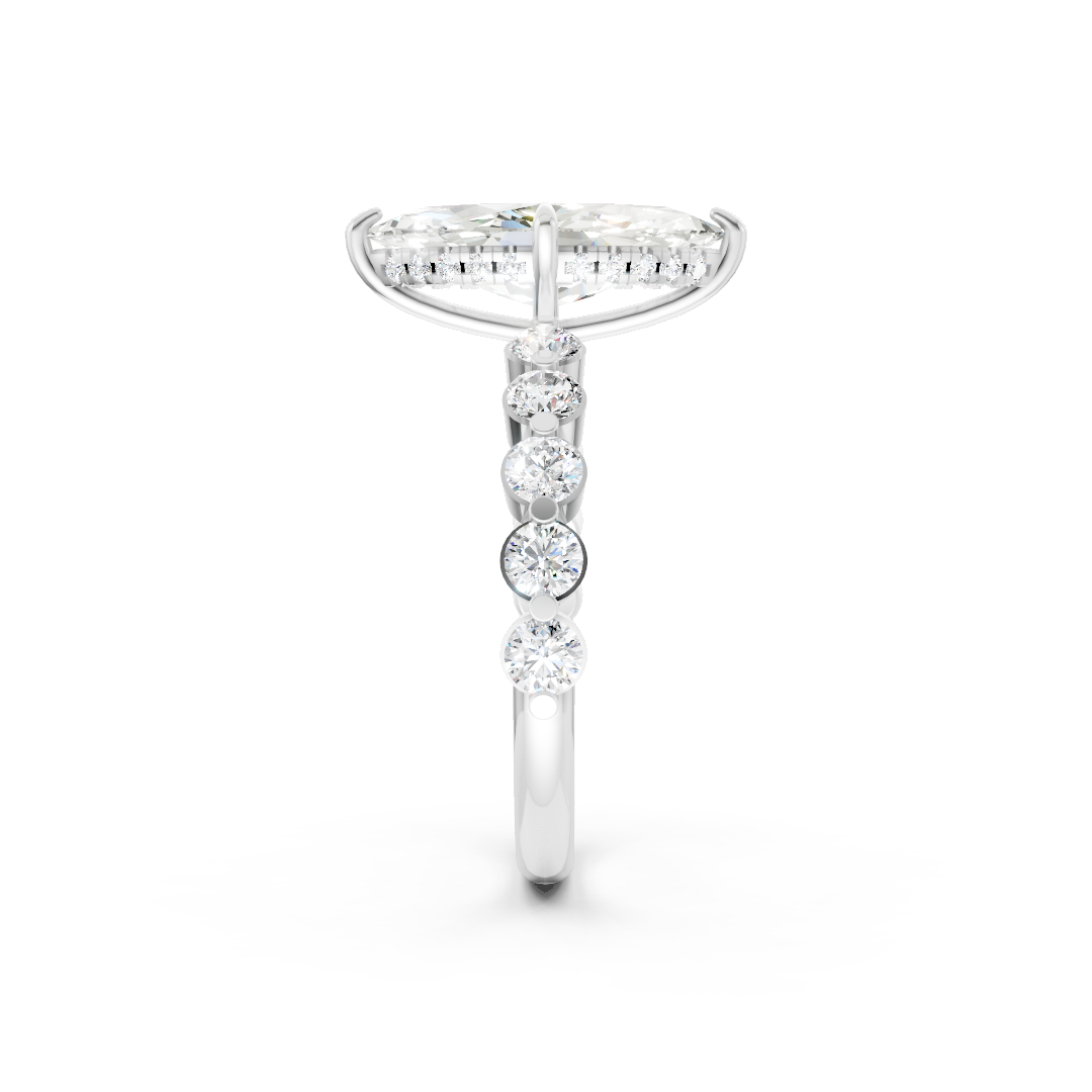 Marquise Diamond Shared Prong Engagement Ring