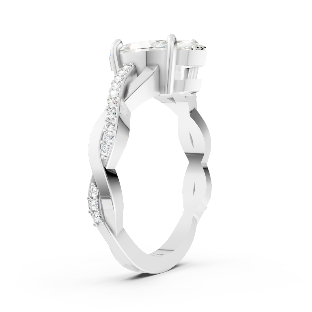 Marquise Cut Diamond Pave Set Criss-Cross Ring