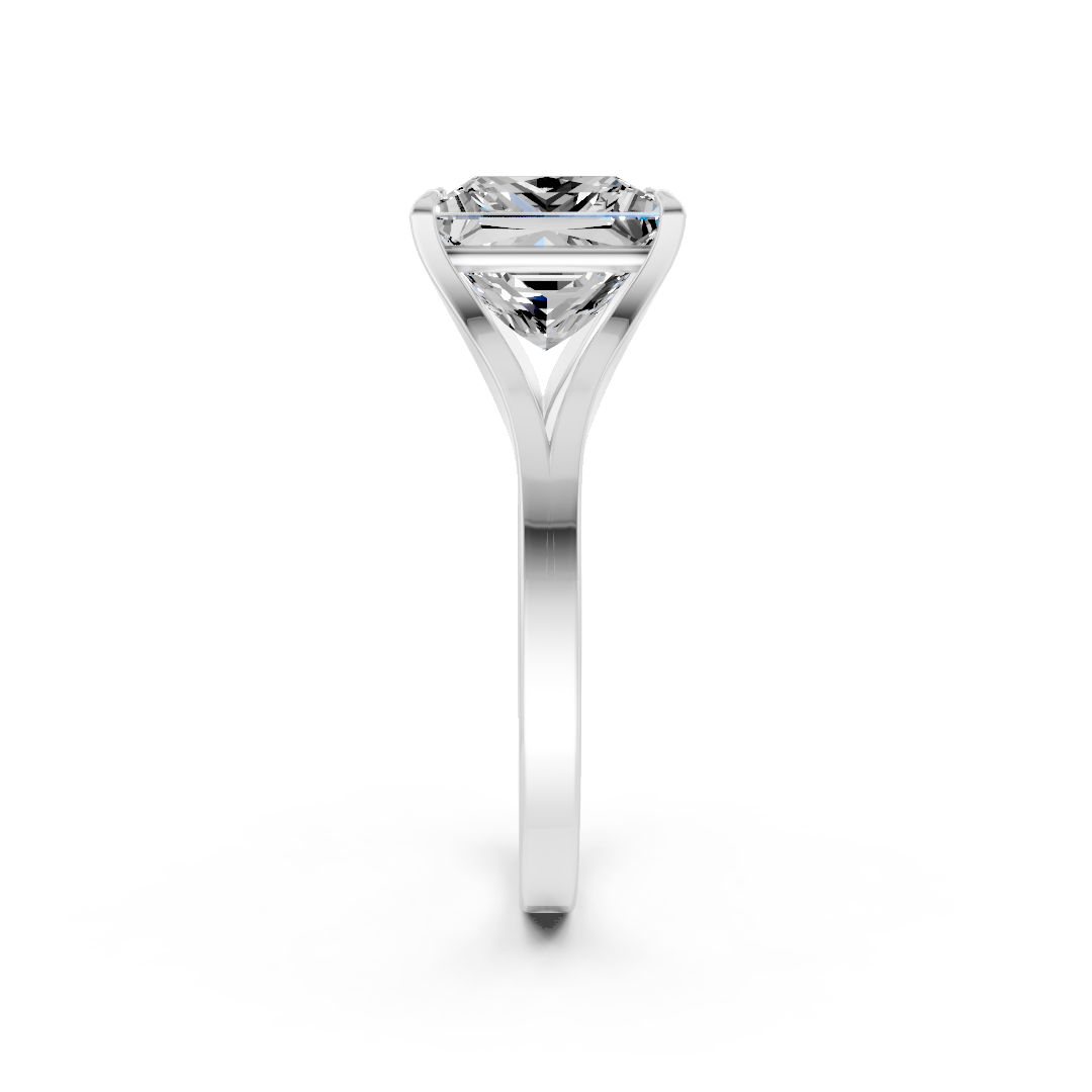 Princess Cut Minimalist Split Shank Ring