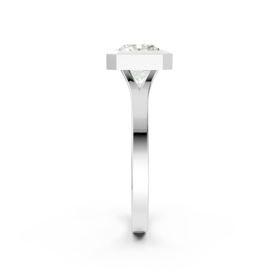 Radiant Cathedral Half Bezel Solitaire Ring
