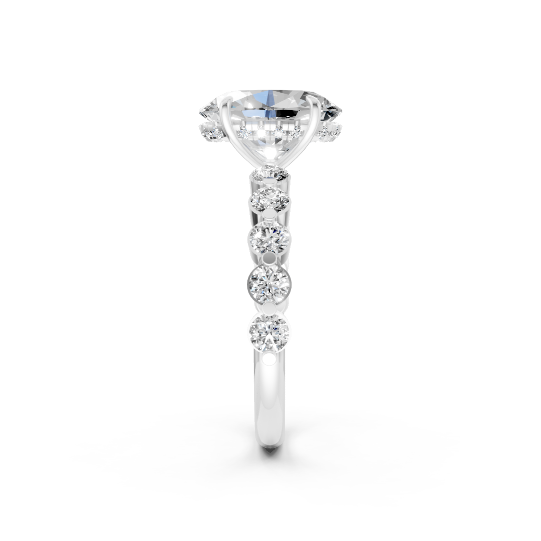 Oval Diamond Shared Prong Engagement Ring