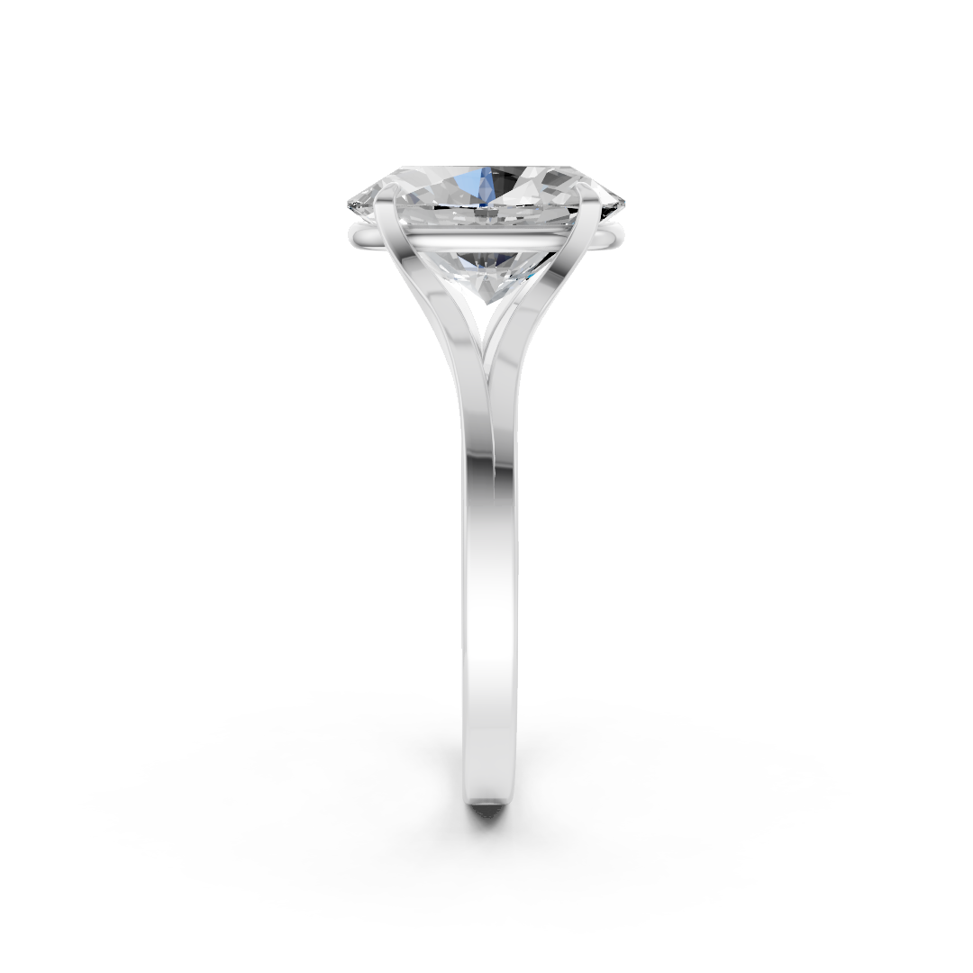 Oval Cut Minimalist Split Shank Ring