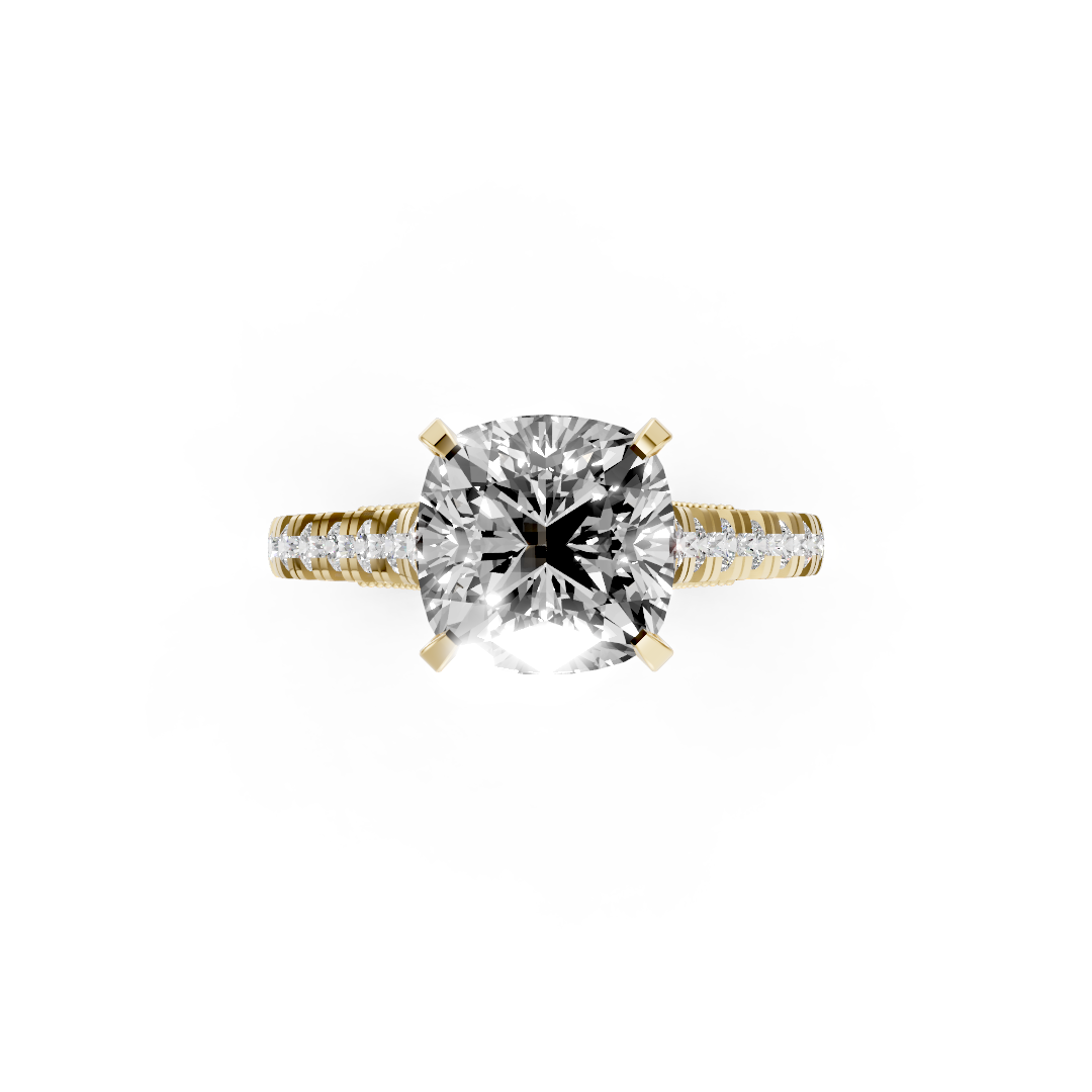 Cushion Diamond Graduation Set Engagement Ring