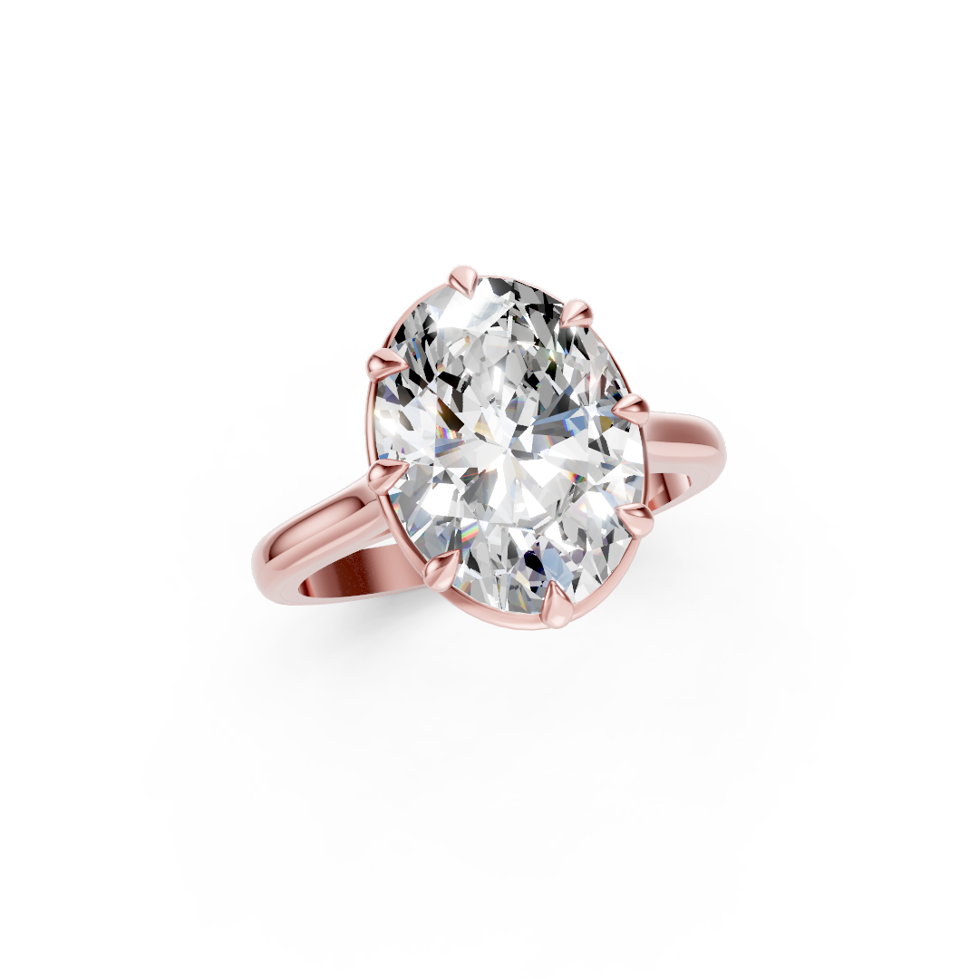 8-Prong Oval Cut Diamond Solitaire Ring