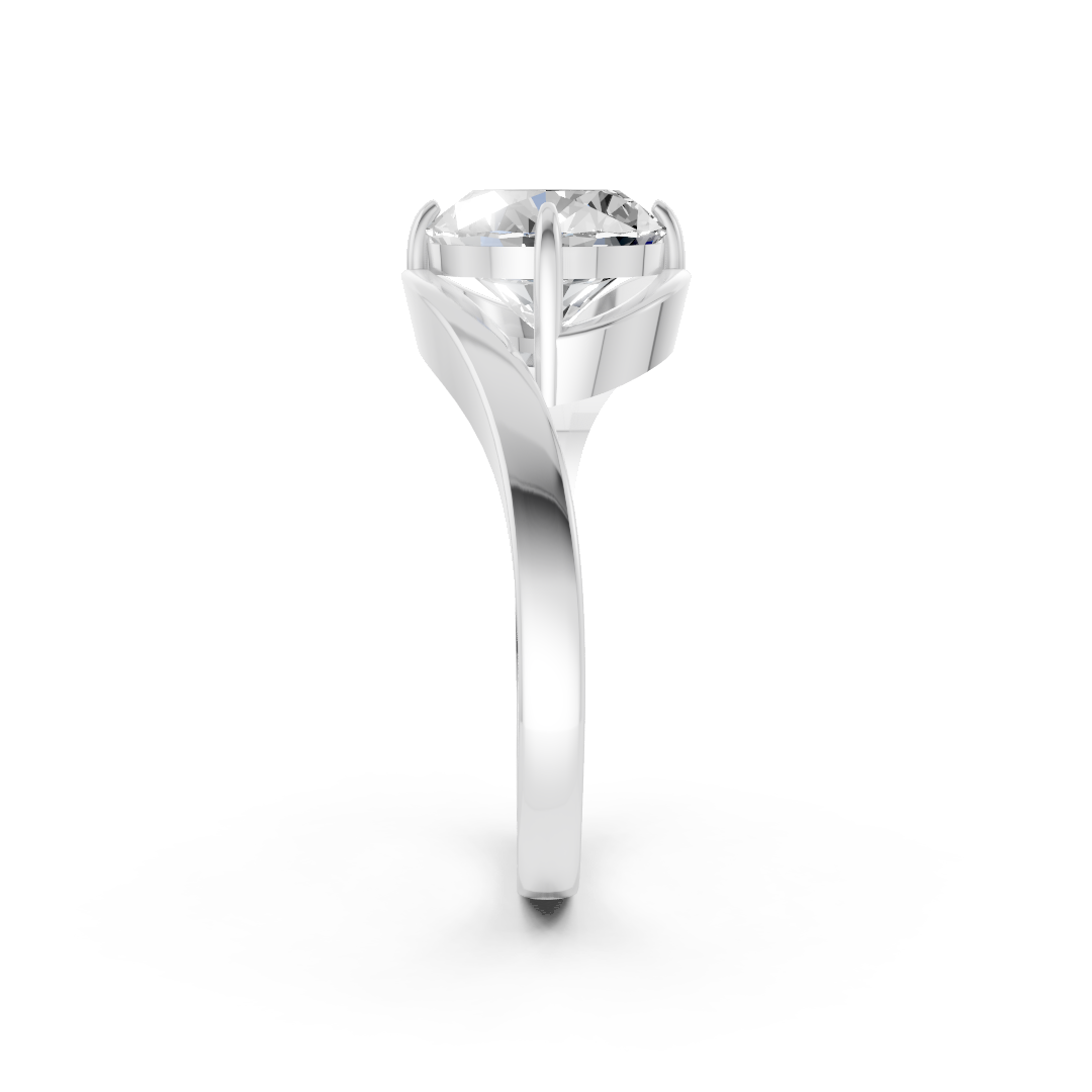 Oval Diamond Bypass Shank Ring