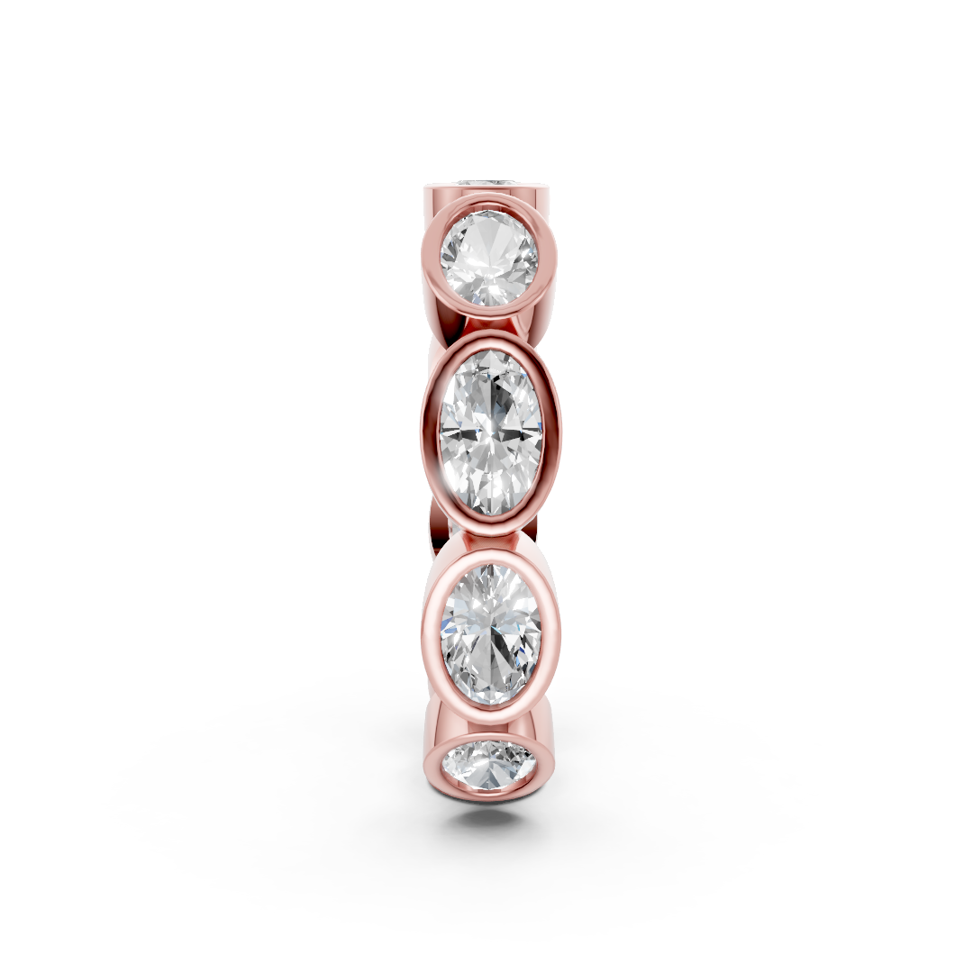 East West Oval Bezel Set Full Eternity Band