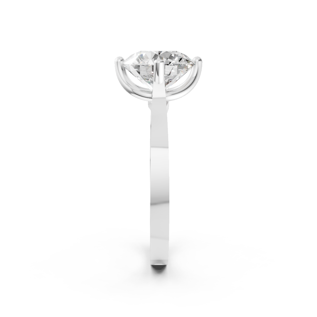 Round Cut Diamond Cathedral Shank Ring