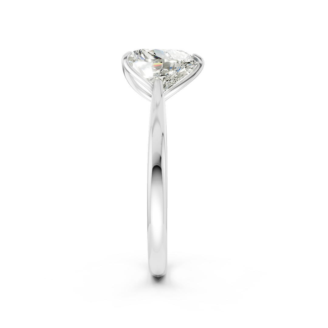 Heart Cut Flower Prong ring