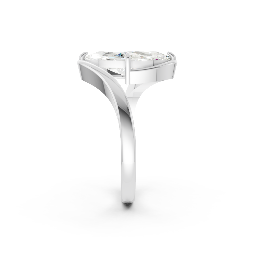 Marquise Diamond Bypass Shank Ring