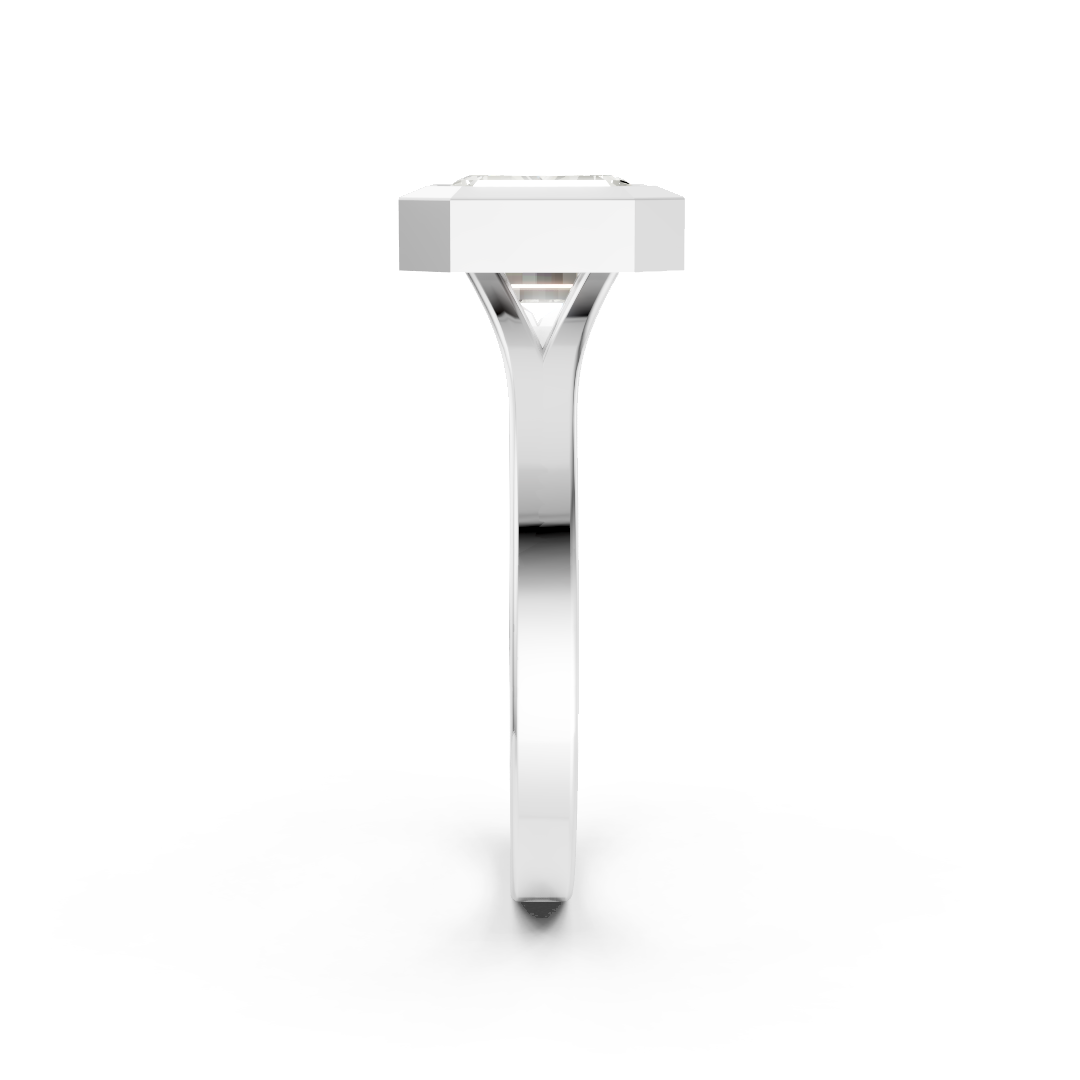 Emerald Cathedral Half Bezel Solitaire Ring