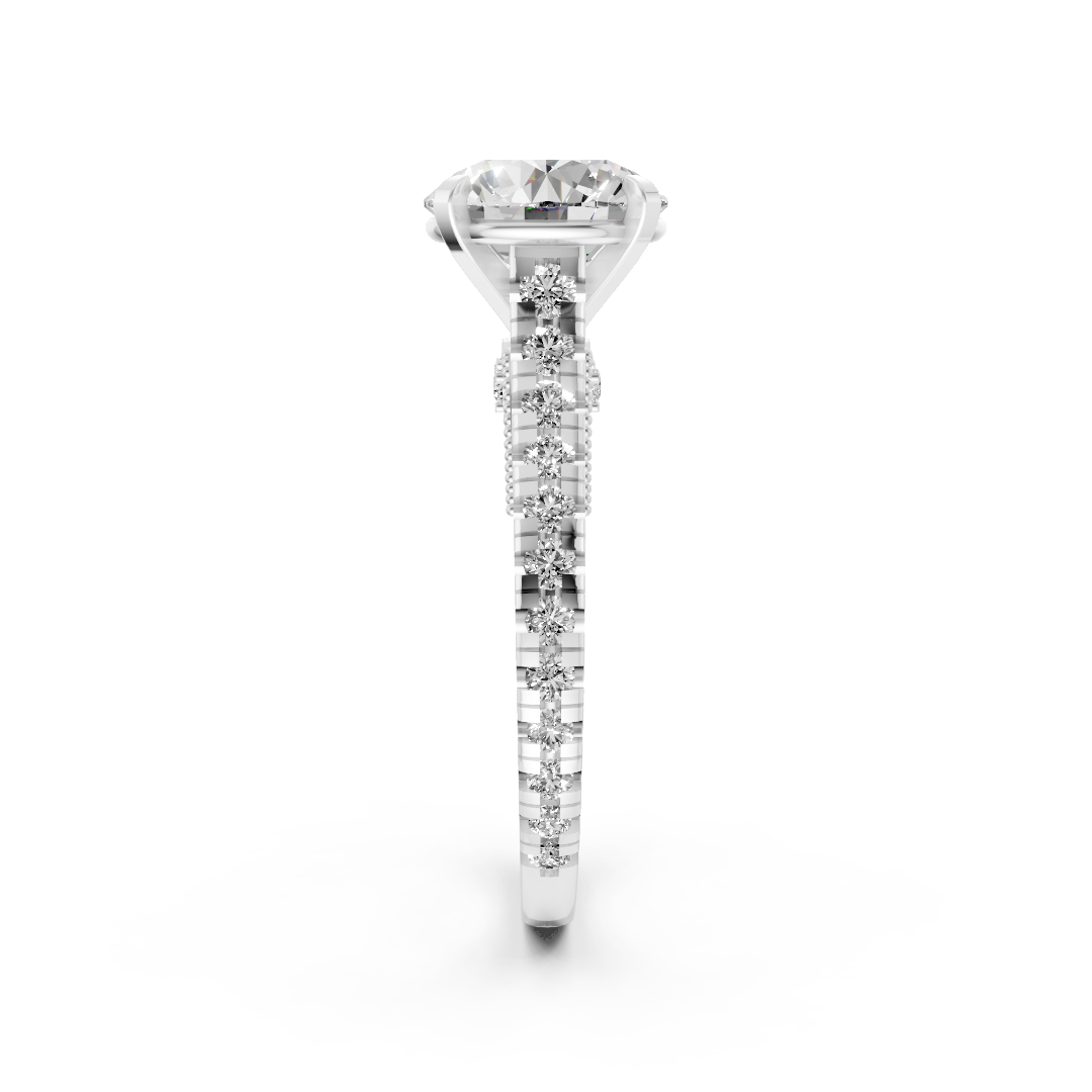 Round Diamond Graduation Set Engagement Ring