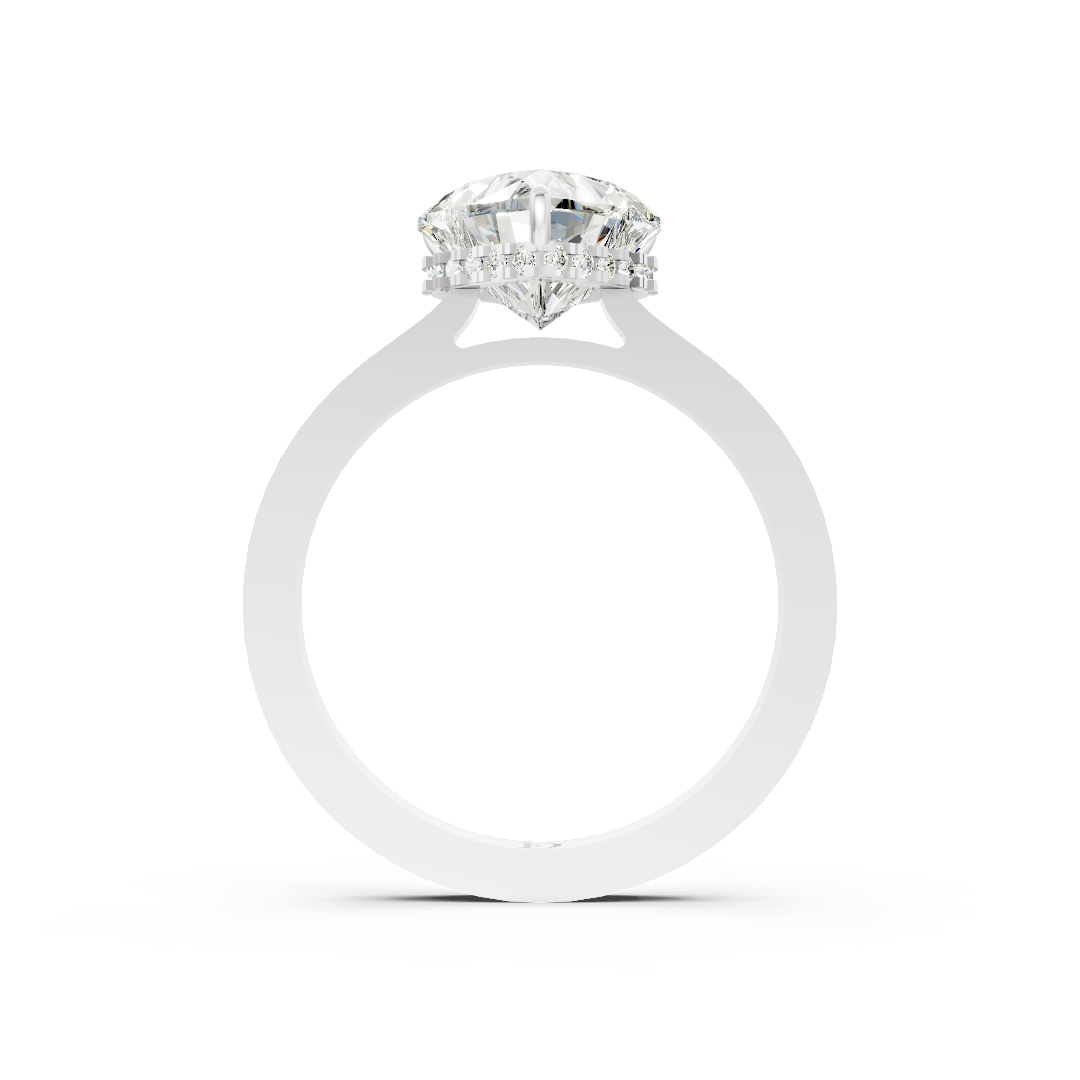 Heart Solitaire Diamond Hidden Halo Ring