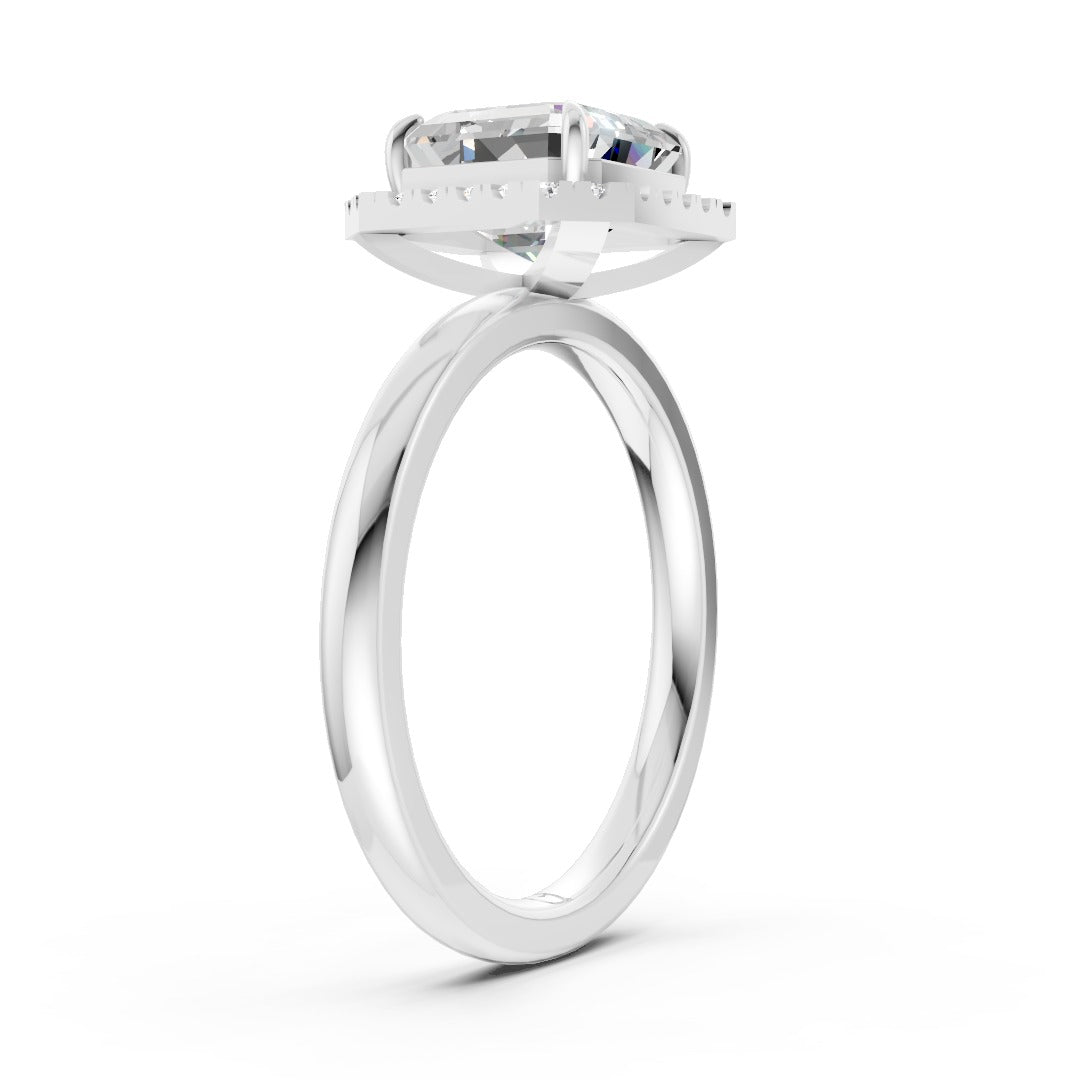 Asscher Cut Lab Created Diamond Halo Anniversary Ring