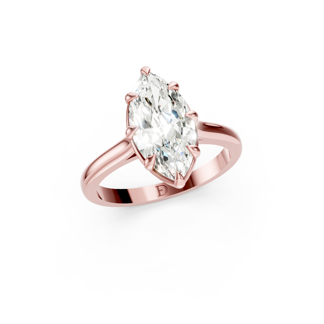 8-Prong Marquise Cut Diamond Solitaire Ring