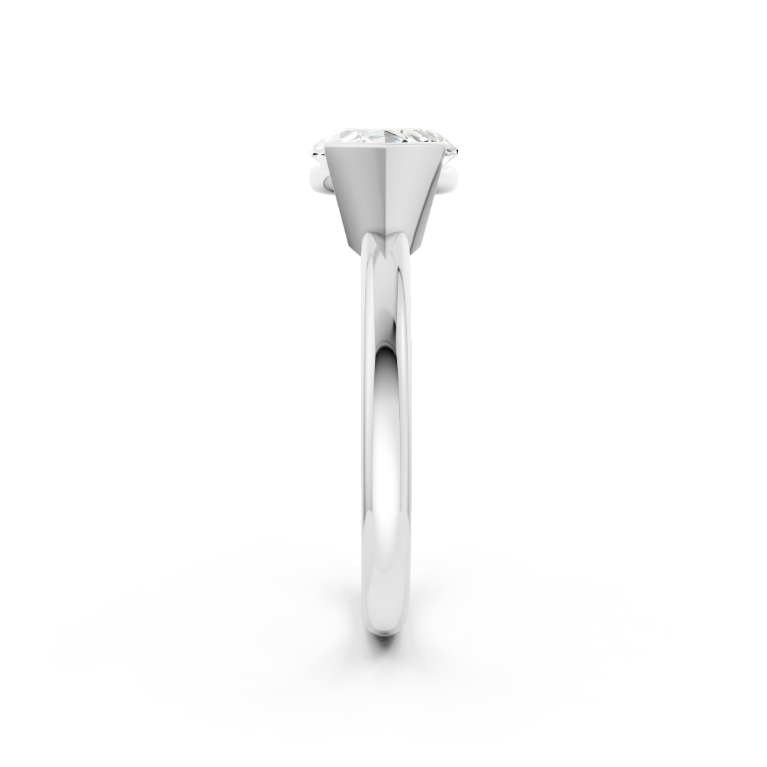 Marquise Cut Half Bezel Set Ring