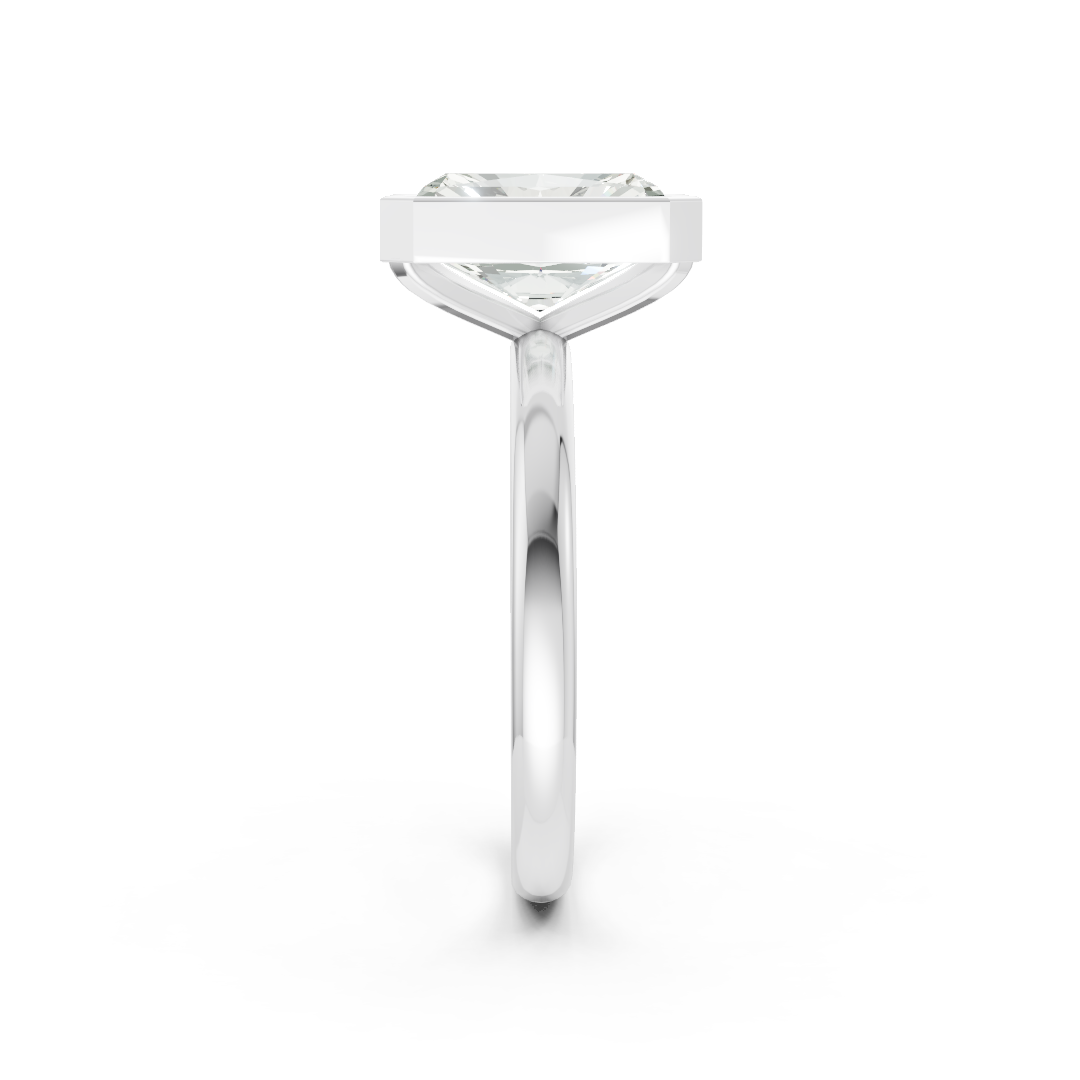 Radiant Solitaire Bezel Ring
