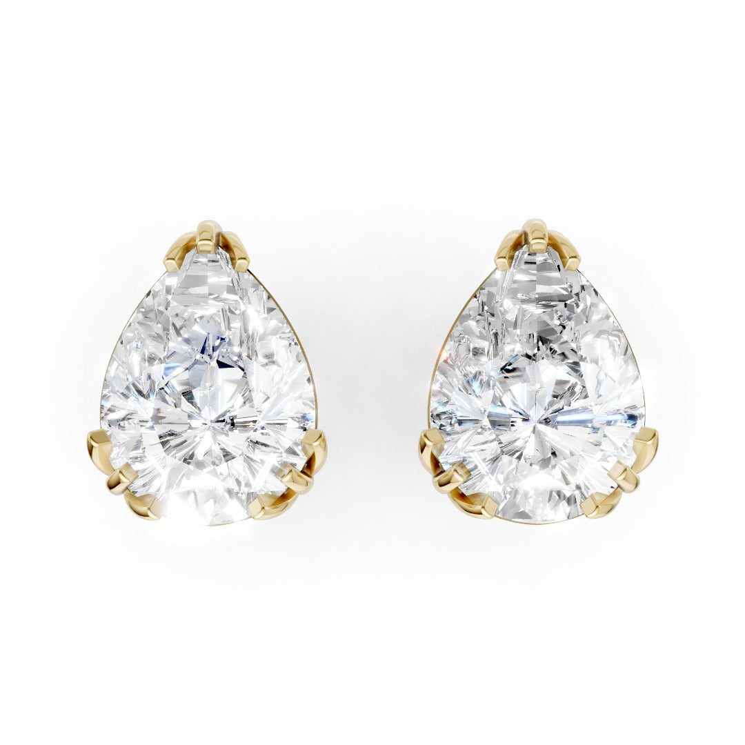 Pear Brilliant Lab Grown Diamond Stud Earrings