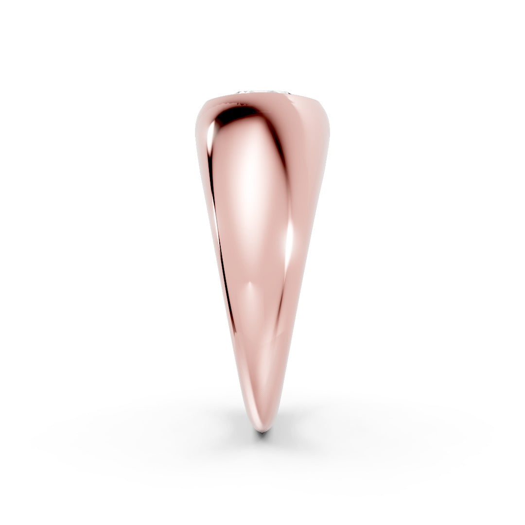 Bezel-Set Round Diamond Ring with Tapered Shank
