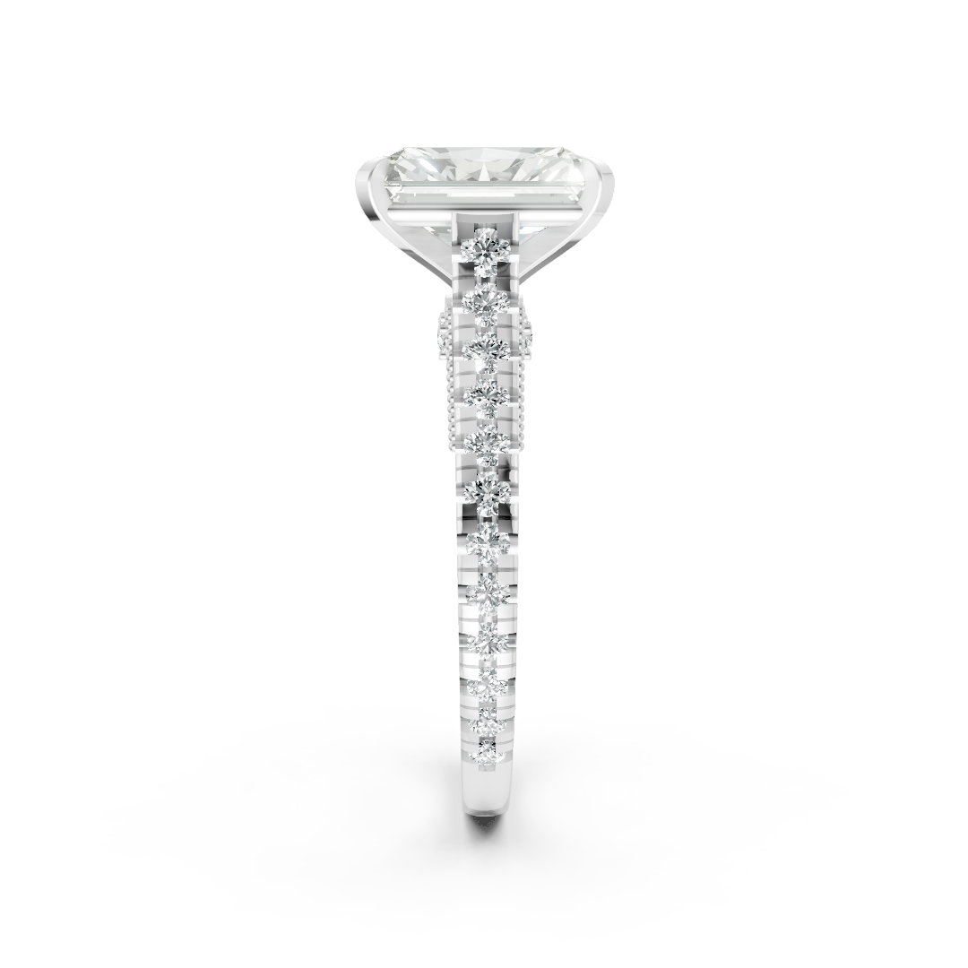 Radiant Diamond Graduation Set Engagement Ring