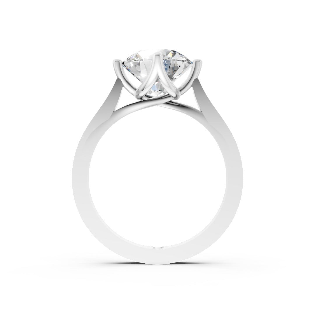 Elegant Round Cut Diamond Ring With Delicate Pavé Band