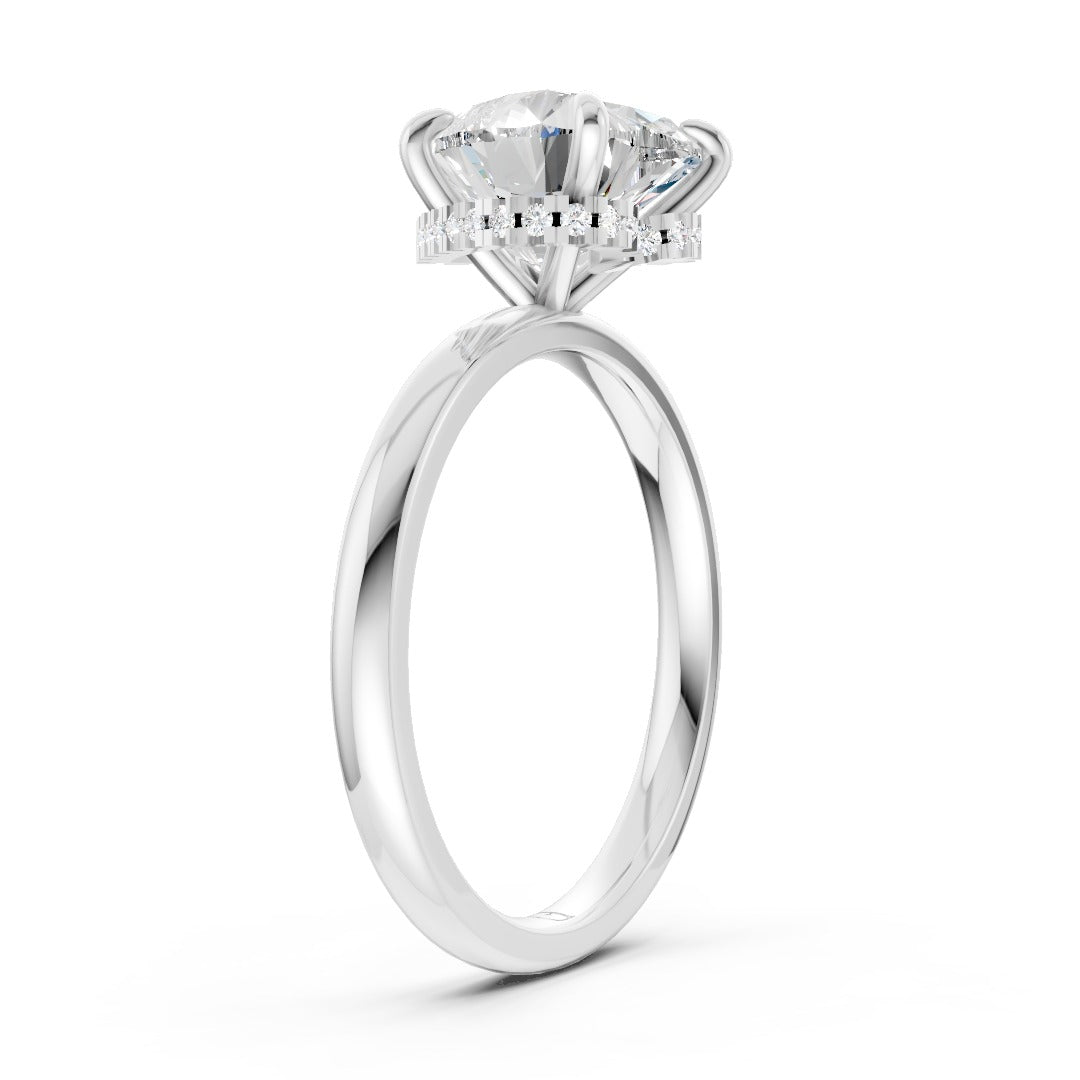 Hidden Halo Heart Cut Diamond Engagement Ring