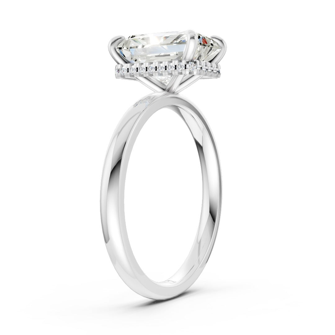 Hidden Halo Radiant Cut Diamond Engagement Ring