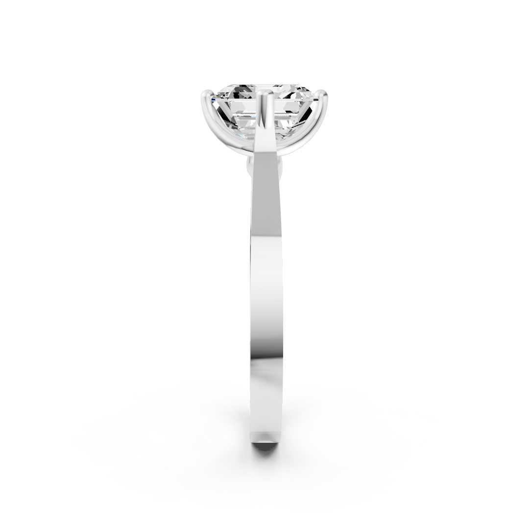 Asscher Cut Diamond Cathedral Shank Ring