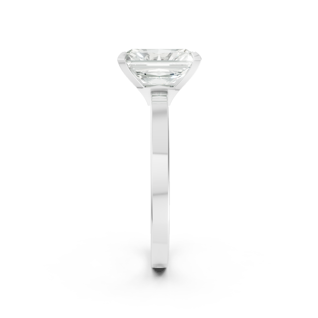 Radiant Cut V-Cathedral Shank Ring