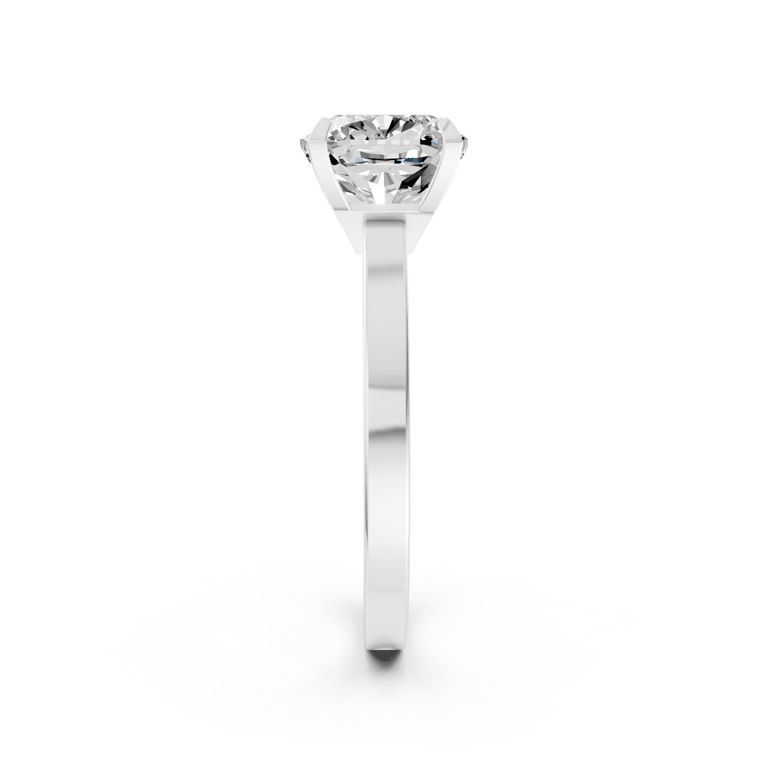Cushion Cut V-Cathedral Shank Ring