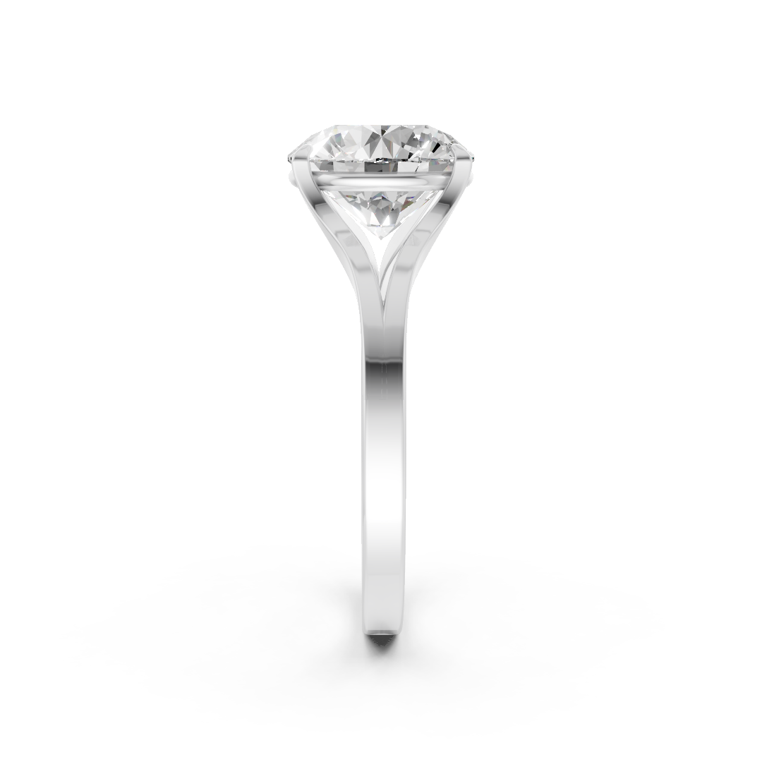 Round Cut Minimalist Split Shank Ring