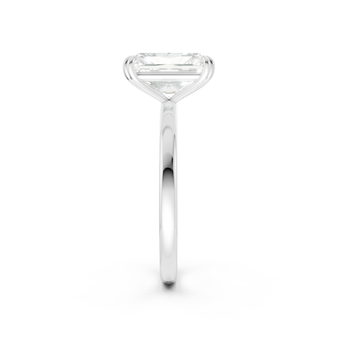 Double Prong Radiant Solitaire Ring