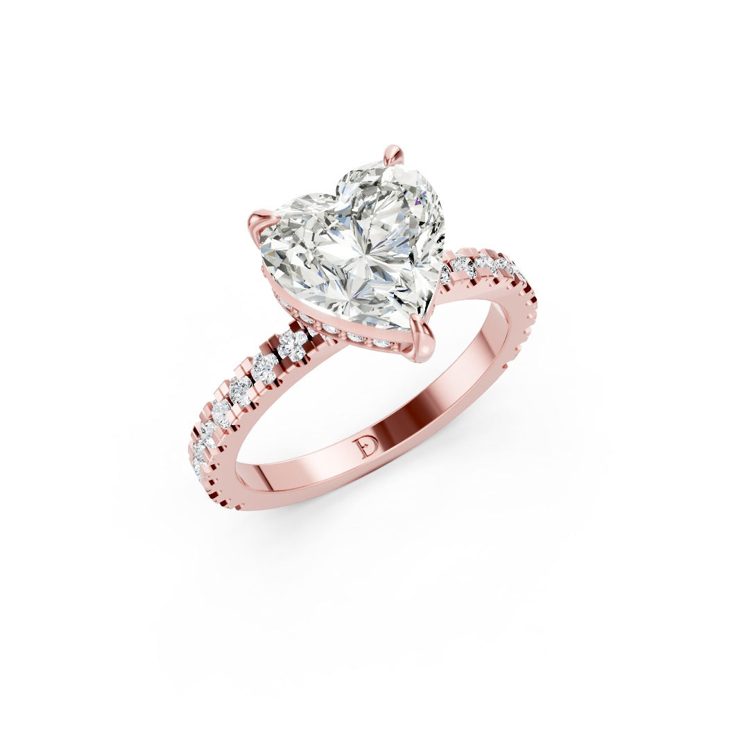 Heart Diamond With Under-Halo Settings Ring