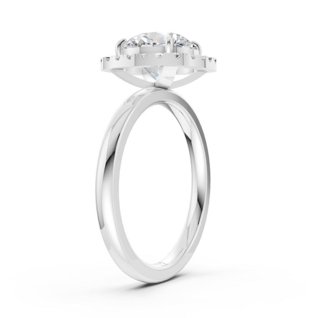 Round Cut Lab Created Diamond Halo Anniversary Ring