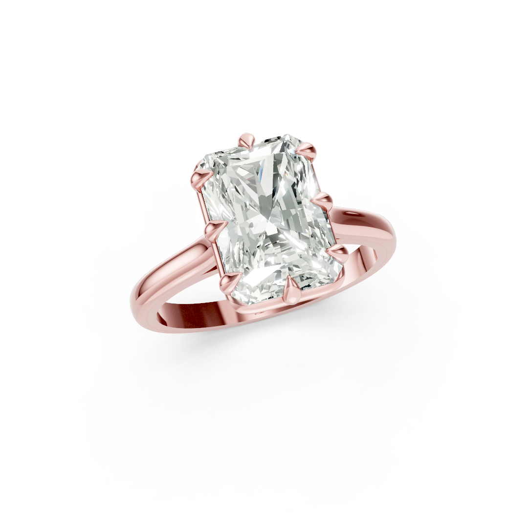 8-Prong Radiant Cut Diamond Solitaire Ring