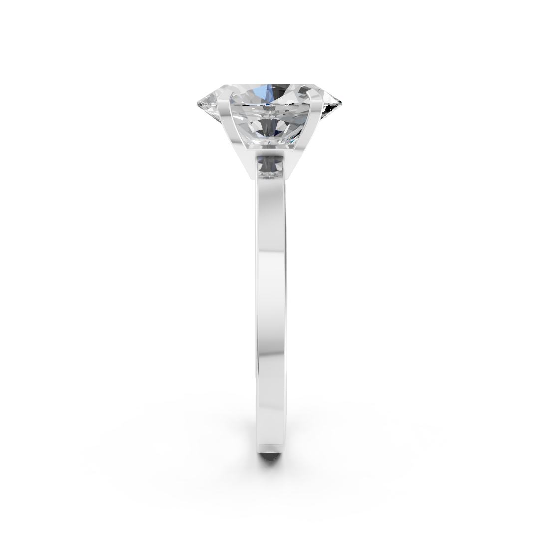 Oval Cut V-Cathedral Shank Ring