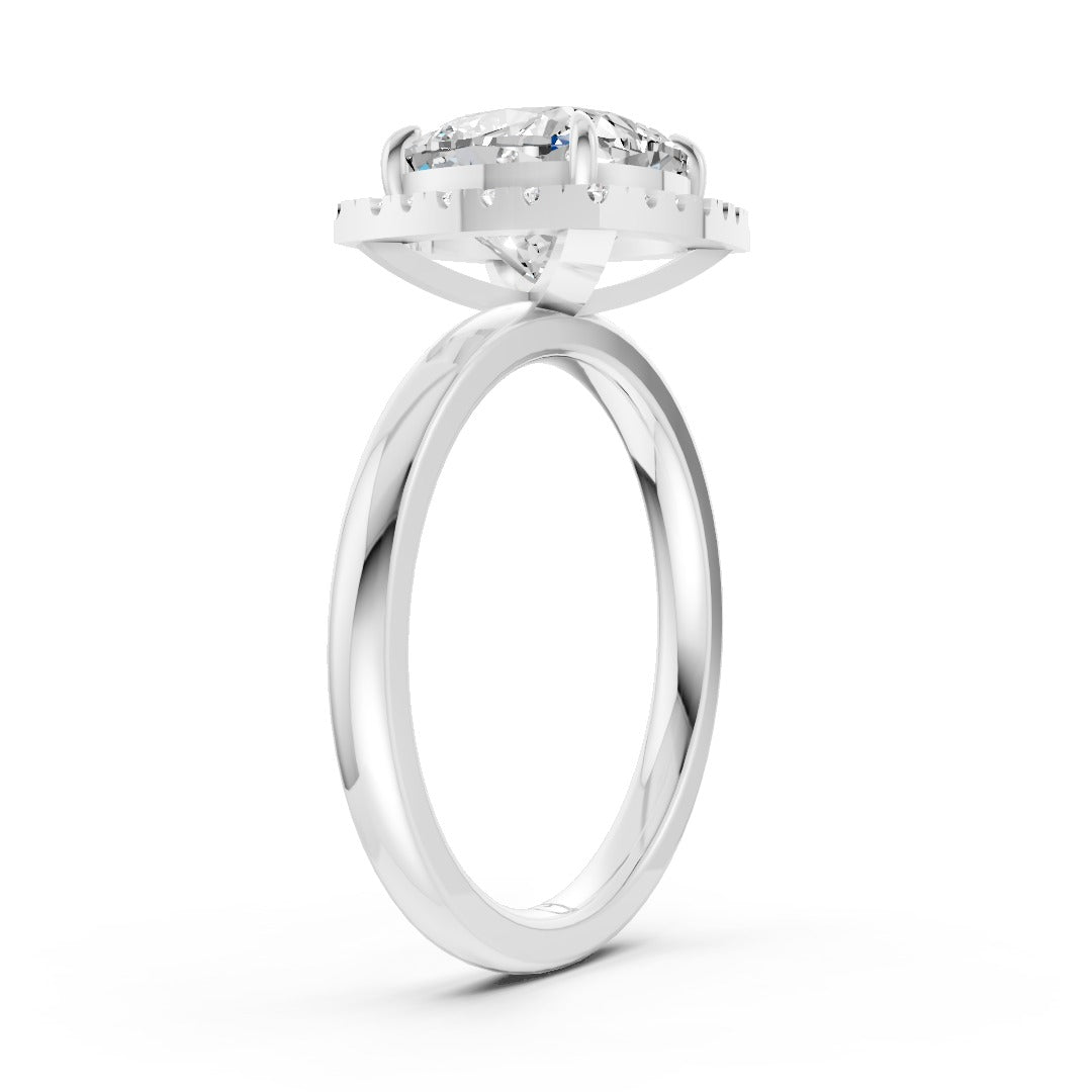 Cushion Cut Lab Created Diamond Halo Anniversary Ring
