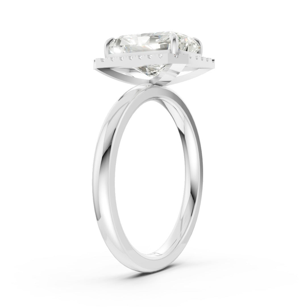 Radiant Cut Lab Created Diamond Halo Anniversary Ring