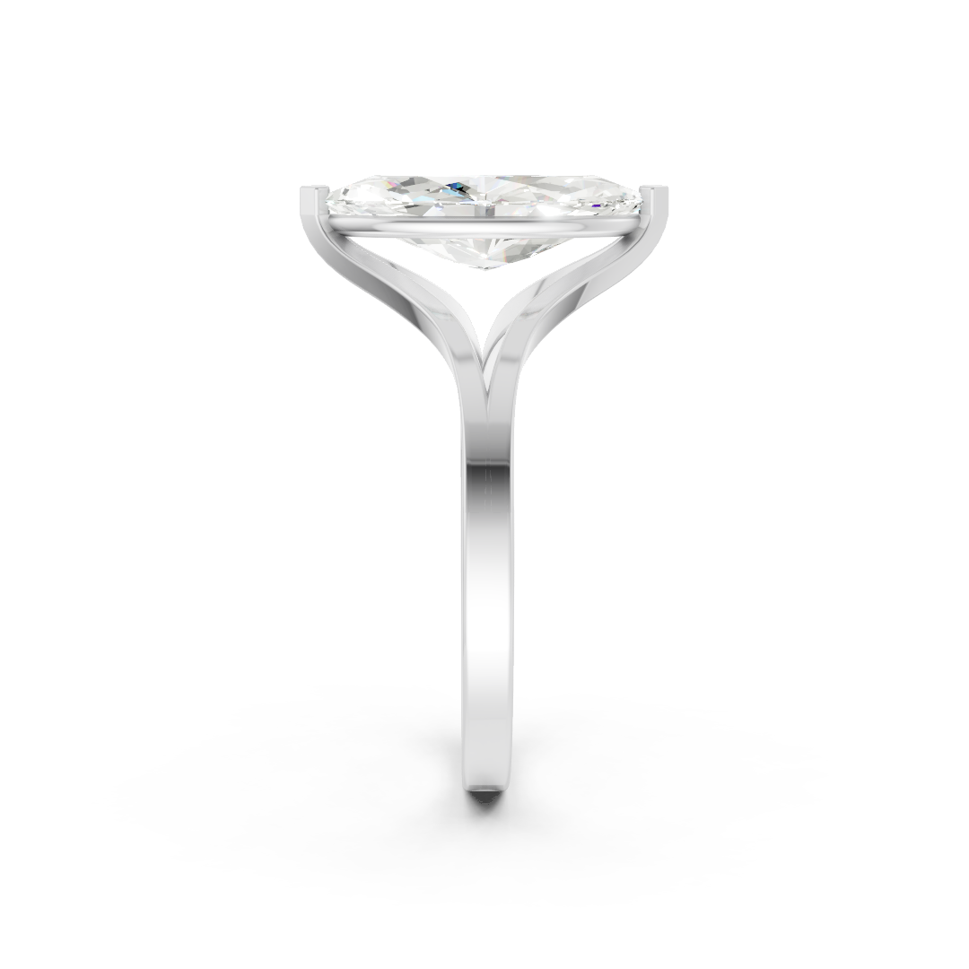 Marquise Cut Minimalist Split Shank Ring